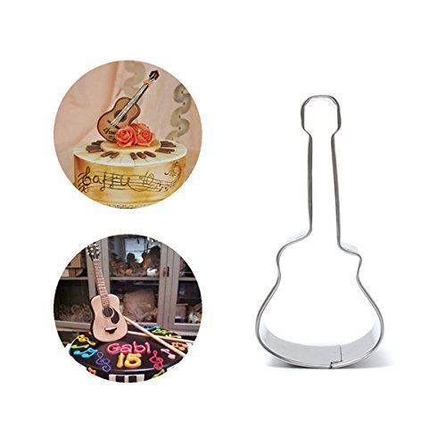 Stainless Steel Guitar Shape Cookie Cutter Cake Baking Mold shopping N3