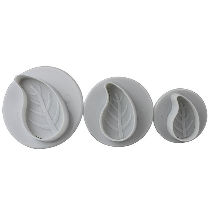 DUFUSTORE 3pcs x Leaf Shape Candy Jelly Fondant Cookie Tools Mold Cake Decoration