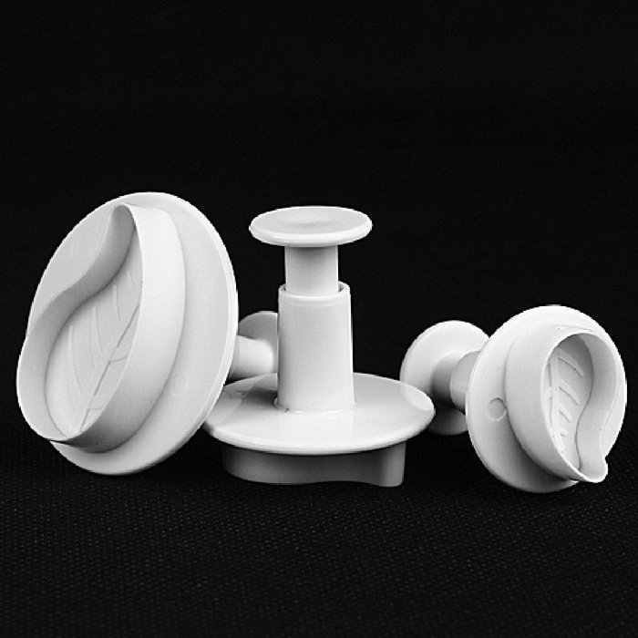 DUFUSTORE 3pcs x Leaf Shape Candy Jelly Fondant Cookie Tools Mold Cake Decoration N2