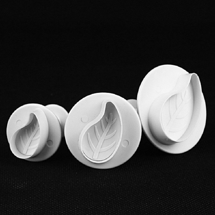 DUFUSTORE 3pcs x Leaf Shape Candy Jelly Fondant Cookie Tools Mold Cake Decoration N6