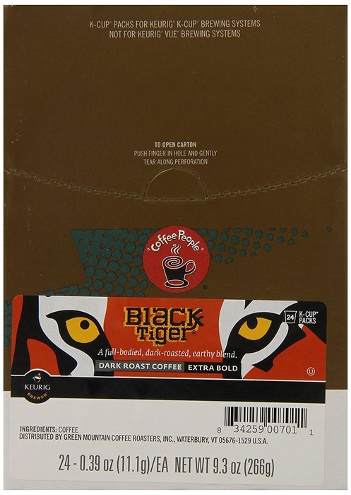 Coffee People Coffee Black Tiger Blend, K-Cup Portion Pack for Keurig Brewers, 24 count (Pack of 4) N4