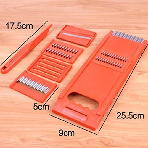 ASDOMO Handheld Multi Vegetable Slicer Grater Kitchen White Stainless Steel Blades Cutter Graters Julienne Slicers... N2