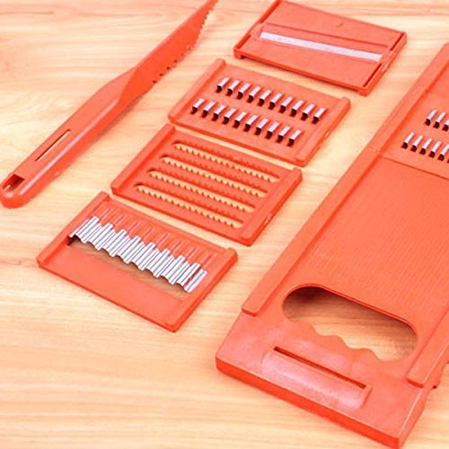 ASDOMO Handheld Multi Vegetable Slicer Grater Kitchen White Stainless Steel Blades Cutter Graters Julienne Slicers... N3