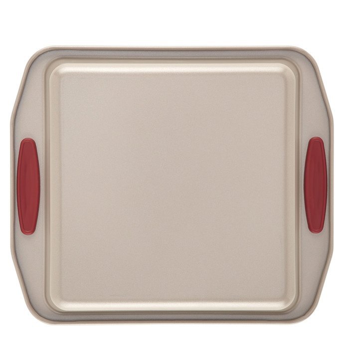 Paula Deen Signature Nonstick Bakeware with Red Silicone Grips 3-Piece Bakeware Set N3