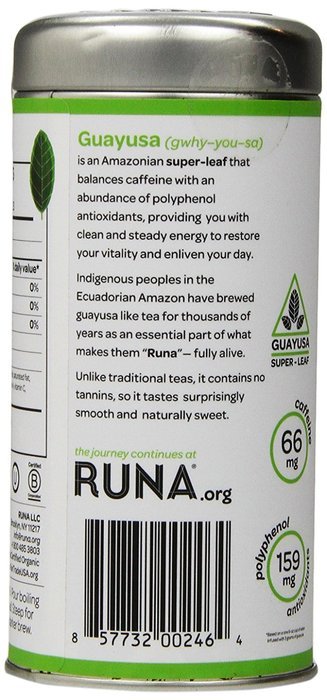 RUNA Amazon Guayusa Tea, Traditional, 2.5 Ounce N2