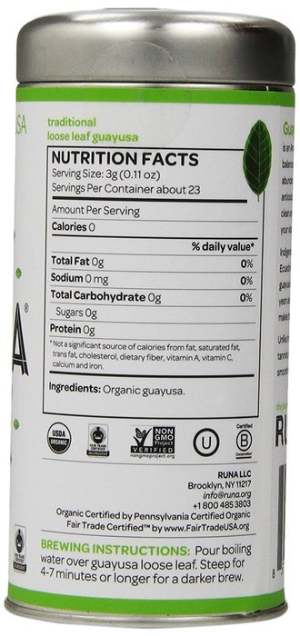 RUNA Amazon Guayusa Tea, Traditional, 2.5 Ounce N3