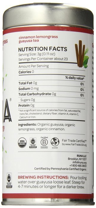 RUNA Amazon Guayusa Tea, Traditional, 2.5 Ounce N6