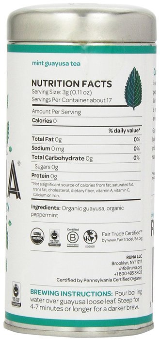 RUNA Amazon Guayusa Tea, Traditional, 2.5 Ounce N11