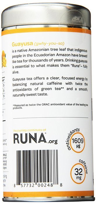 RUNA Amazon Guayusa Tea, Traditional, 2.5 Ounce N16
