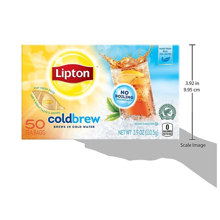 Lipton Black Iced Tea Bags, Cold Brew, Unsweetened 50 ct N2