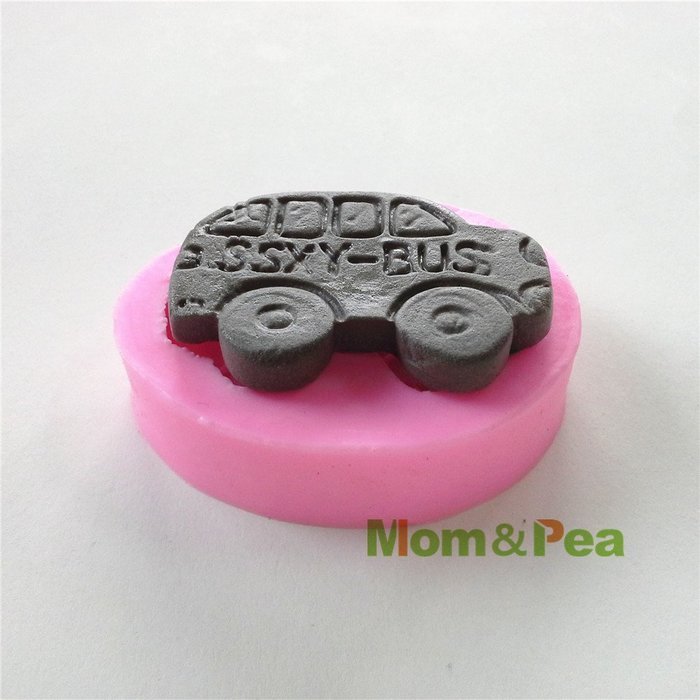 Mom&pea 0538 Bus Shaped Silicone Mould for Fondant Cake Sugar Paste Cake Decoration 3d Cake Toppers Mold Soap... N2