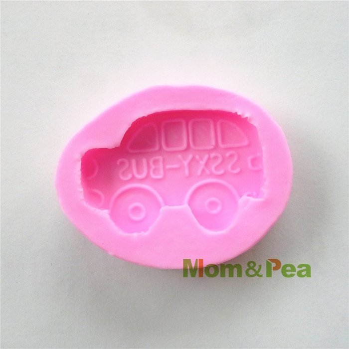 Mom&pea 0538 Bus Shaped Silicone Mould for Fondant Cake Sugar Paste Cake Decoration 3d Cake Toppers Mold Soap... N3