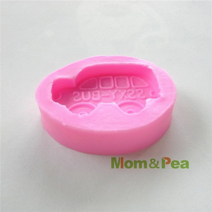 Mom&pea 0538 Bus Shaped Silicone Mould for Fondant Cake Sugar Paste Cake Decoration 3d Cake Toppers Mold Soap... N4