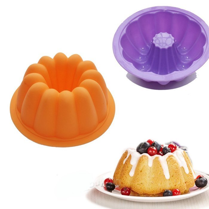 X-Haibei Mini Muffin Fancy Bundt Cake Bakeware Silicone Mold 4inch