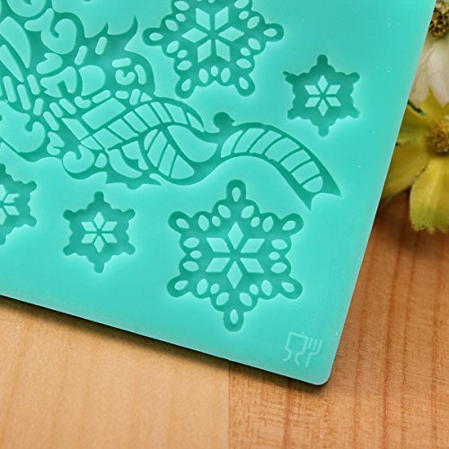 FVIEW Christmas Bells Lace Cake Mold Silicone Fondant Cake Decorating Mould N4