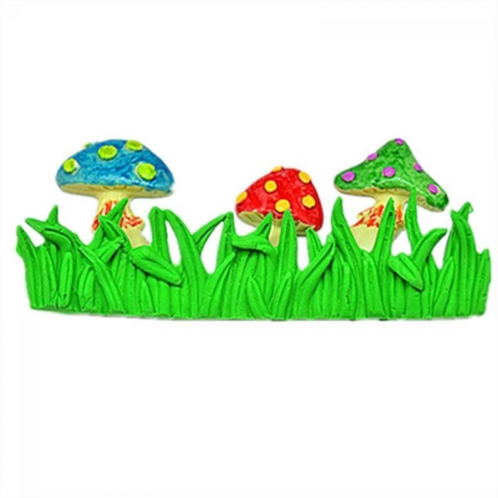 Genenic Silicone Chocolate Sugarcraft Cake Decorating Mold Mould Mushroom & Grass Shape N8