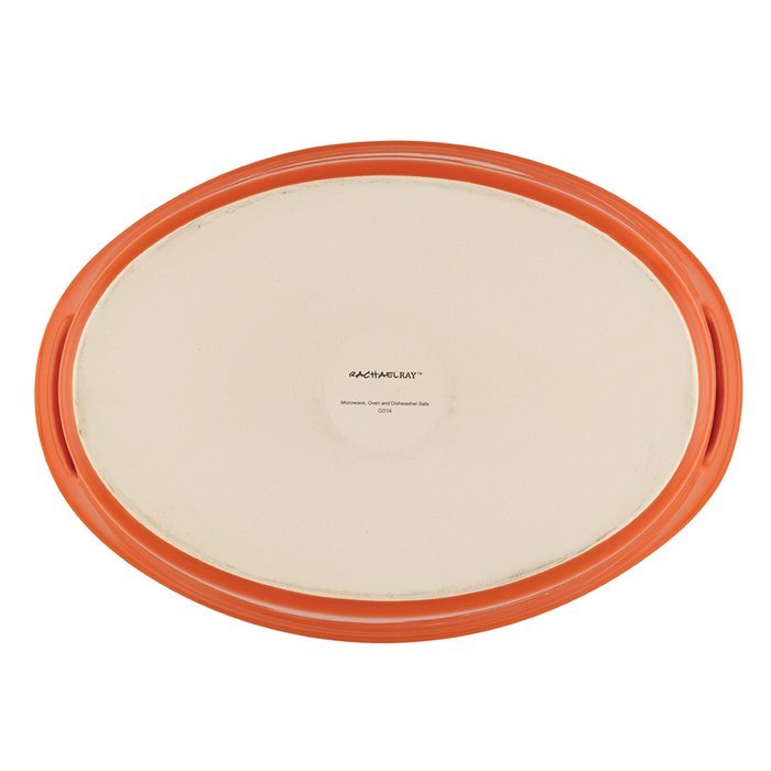Rachael Ray Stoneware 18-Ounce Mini Oval Casserole, Orange N3