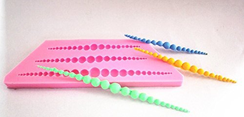 Longzang String of pearls Art Deco Silicone Mold Sugar Craft DIY Gumpaste Cake Decorating Clay