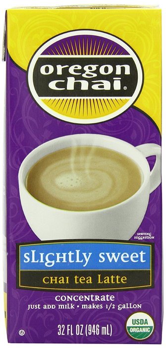 Oregon Chai Slightly Sweet Chai Tea Latte Concentrate, 32-Ounce Boxes (Pack of 6)