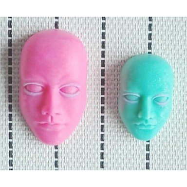 Tint Head Fondant Cake Chocolate Resin Clay Candy Silicone Mold, L8cm*W8cm*H2cm N2