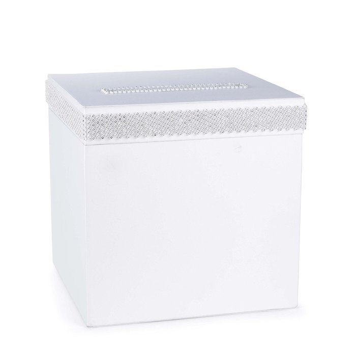 Hortense B. Hewitt 31116 Wedding Accessories Bling Card Box, White