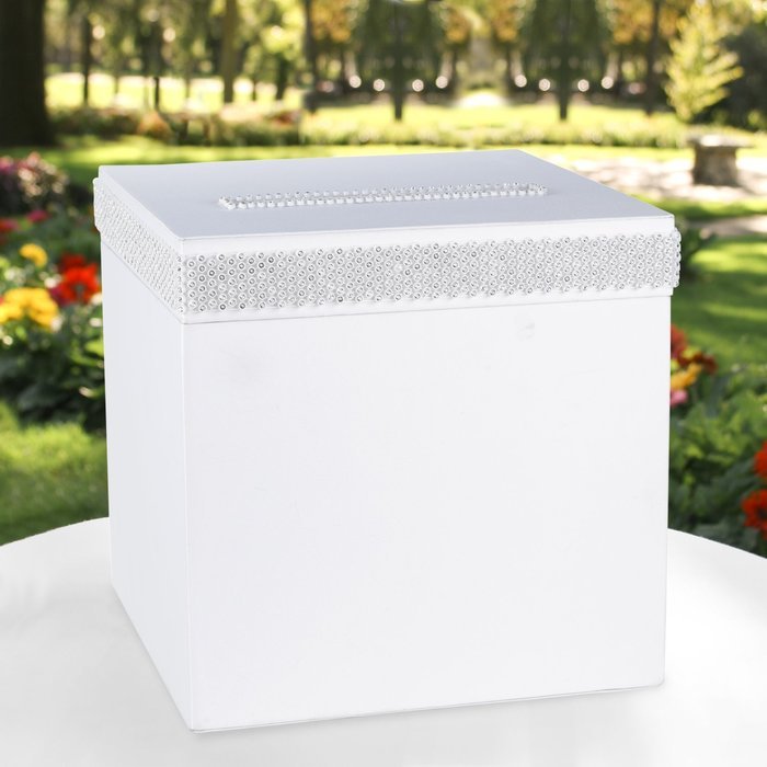 Hortense B. Hewitt 31116 Wedding Accessories Bling Card Box, White N2
