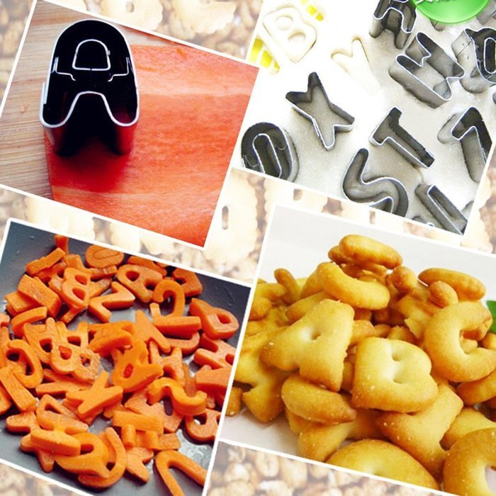 26 Pcs Stainless Steel 1"- Mini Alphabet Fondant, Cookie, Fruit Cutters in Compact Box N4
