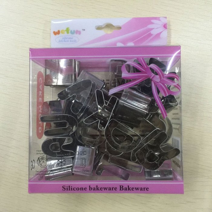 26 Pcs Stainless Steel 1"- Mini Alphabet Fondant, Cookie, Fruit Cutters in Compact Box N5