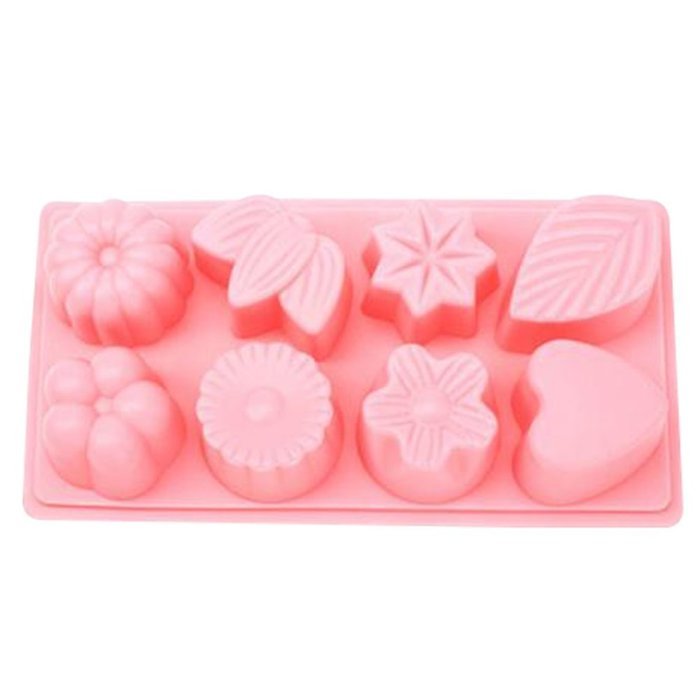 Aimeart Bakeware Silicone Heatproof 8 Flower Cavity Cake Chocolate Pudding Mold N2