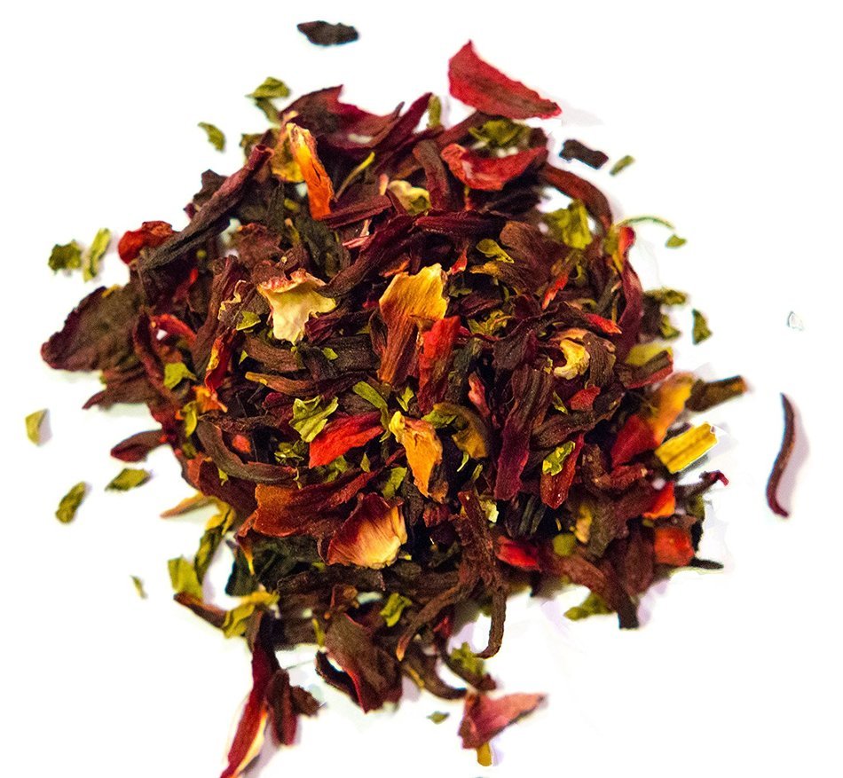Organic Hibiscus Mint Tea, Wild Tea #3, Premium Herbal Loose Leaf Tea (2 ounce) N7