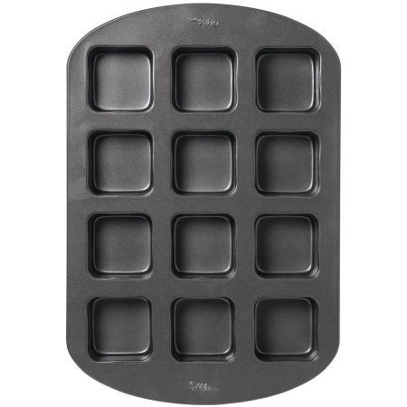 12-Cavity Nonstick Treat Cake Pan, Black Square 2105-0693 by Wilton