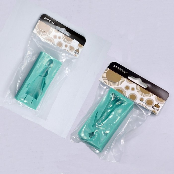 TANGCHU Soft Silicone Cake Mold 2pcs/set Frozen Anna And Elsa Shape Green N4