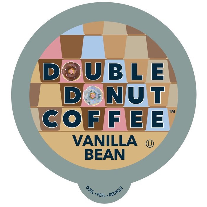 Double Donut&nbsp;Vanilla Bean&nbsp;Flavored Coffee, in Recyclable Single Serve Cups for Keurig K-Cup Brewers, 24 Count