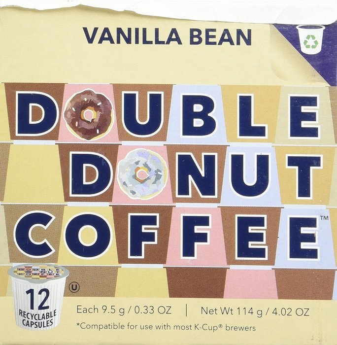 Double Donut&nbsp;Vanilla Bean&nbsp;Flavored Coffee, in Recyclable Single Serve Cups for Keurig K-Cup Brewers, 24 Count N8