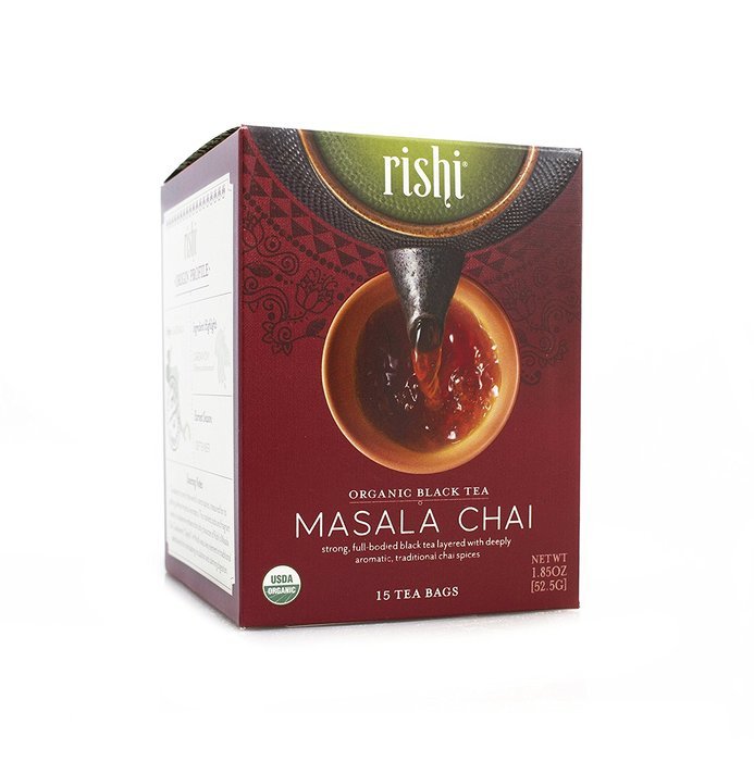 Rishi Tea Organic Masala Chai Tea Bags, 15 Count (Pack of 6)