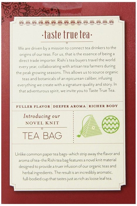 Rishi Tea Organic Masala Chai Tea Bags, 15 Count (Pack of 6) N3