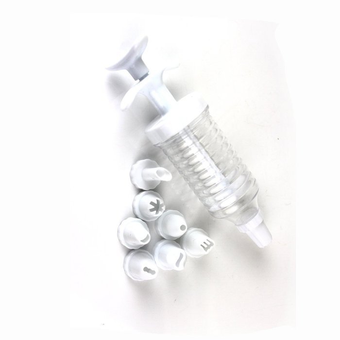 DUFUSTORE Icing Cake Decorating Tool Piping Syringe Modelling Tools + 8 Pcs Nozzles