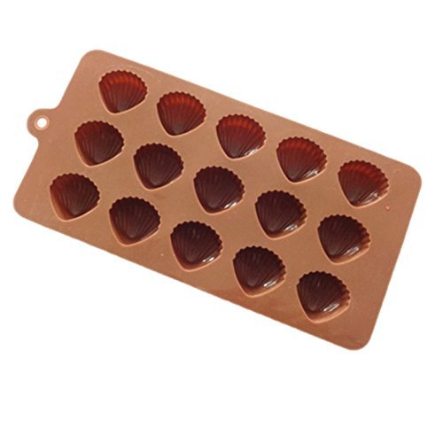 15 Shells Silicone Cake Mold Pan 8.6"x4.3"x0.59" Color At Random N2