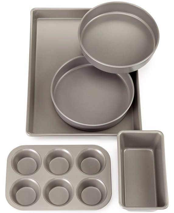 Bakeware Set 5-Pc by Martha Stewart Collection Features a Carbon Steel Material with Non-Stick Interiors, Great...