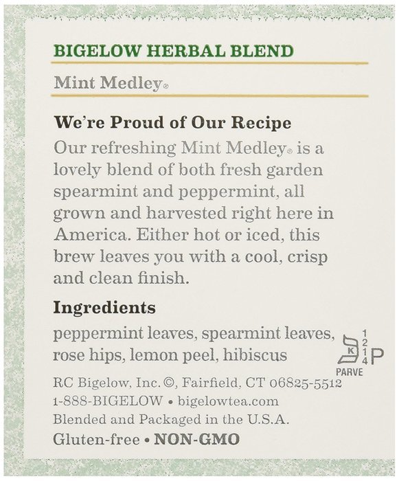 Bigelow Tea Mint Medley Tea, 20 ct N2