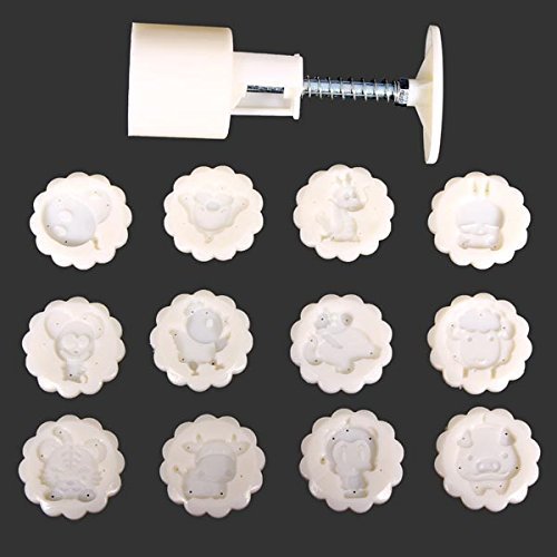 12 Zodiac Moon Cake Mold Hand Pressure Mould Baking Utensils