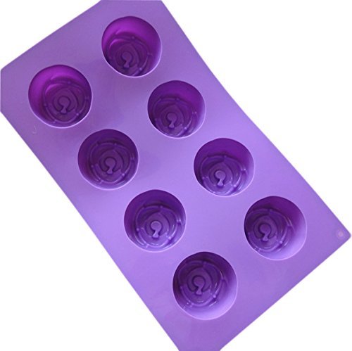 8 Holes Rose Jelly Pudding Silicone Cake Mold Pan 11"x6.6"x1.1" Color At Random N2