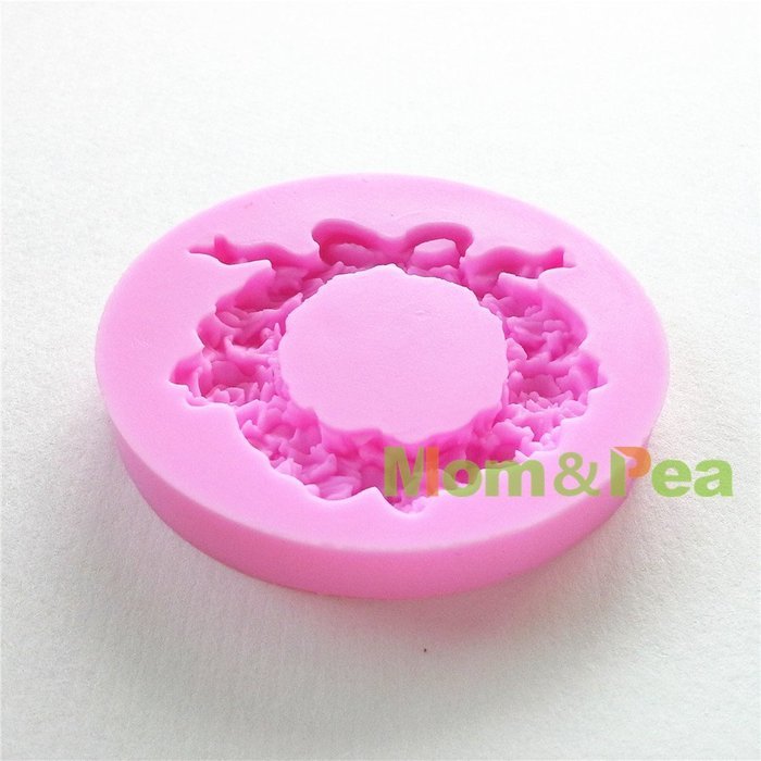Mom&pea 0642 Floral Hoop Shaped Silicone Mould for Fondant Cake Sugar Paste Cake Decoration 3d Cake Toppers Mold... N4