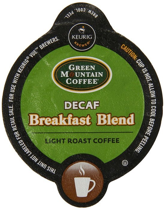 Green Mountain Coffee Breakfast Blend Decaf, Vue Packs for Keurig Vue Brewers (32 Count)