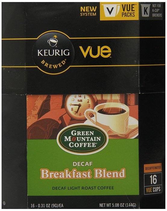 Green Mountain Coffee Breakfast Blend Decaf, Vue Packs for Keurig Vue Brewers (32 Count) N3