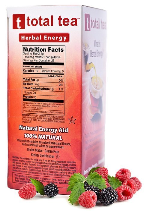Herbal RED Energy Tea. Dr Recommended Appetite Suppressant. 25 Day Supply. Foil Wrapped for Freshness. 5 All Natural... N2
