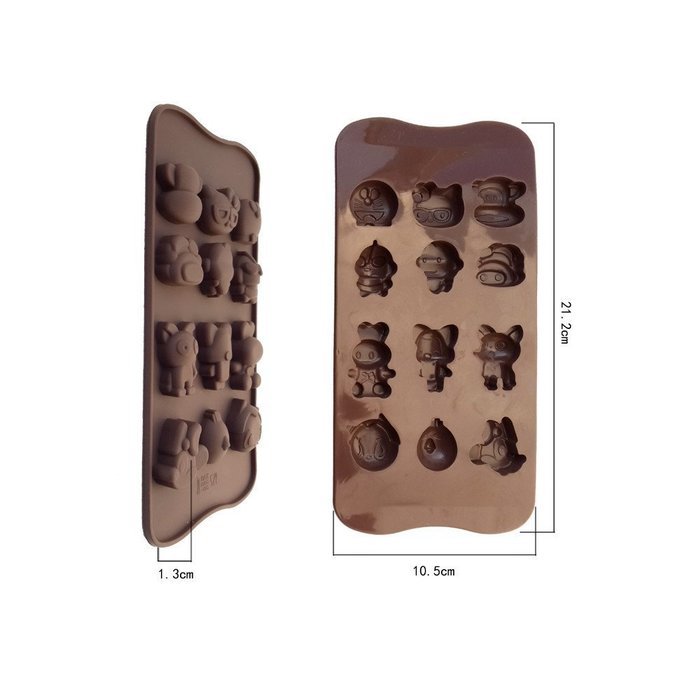 Cute 15 Kinds of Cartoon Characters Shape Chocolate Silicone Mold Baking Cake Decoration Mould N2