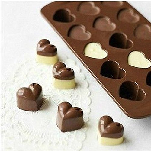 3 Pack Sinduc Chocolate Molds Silicone Heart Shape Baking Mould for Cake Ice Jelly Food N4