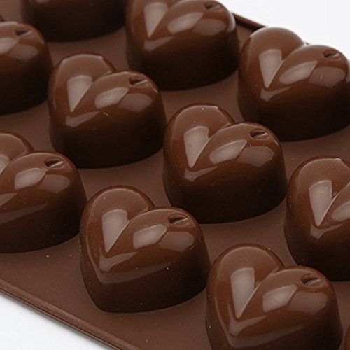 3 Pack Sinduc Chocolate Molds Silicone Heart Shape Baking Mould for Cake Ice Jelly Food N5