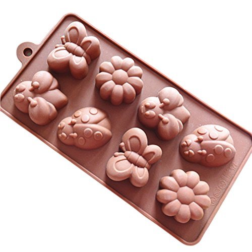 Silicone Cake Mold Pan Beetle Bee Butterfly 8.2"x4.1"x0.78" Color At Random